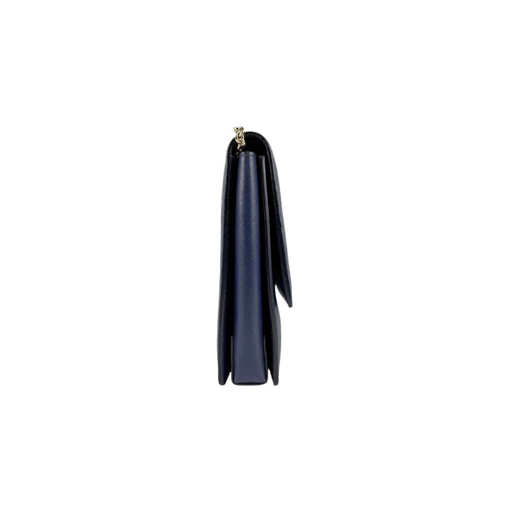 Salvatore Ferragamo Leather Navy Bag Shoulder Ribbon Blue Vara